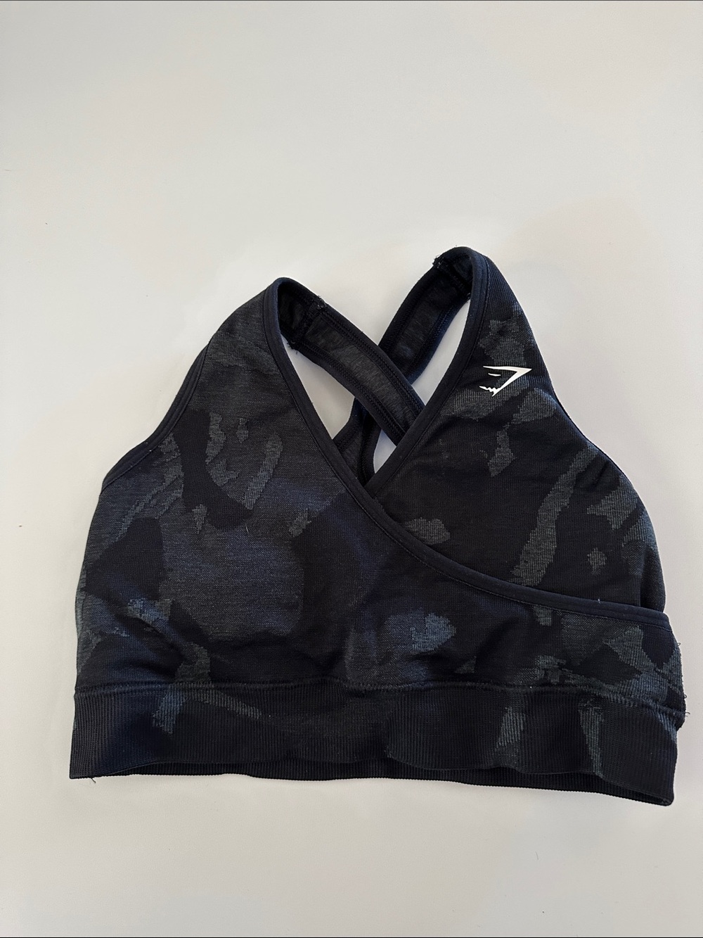 Gymshark Black Camo Cross-Back Sports Bra